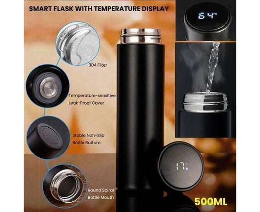 LED Temperature Display Smart Thermos – 500ML Stainless Steel Hot & Cold Bottle